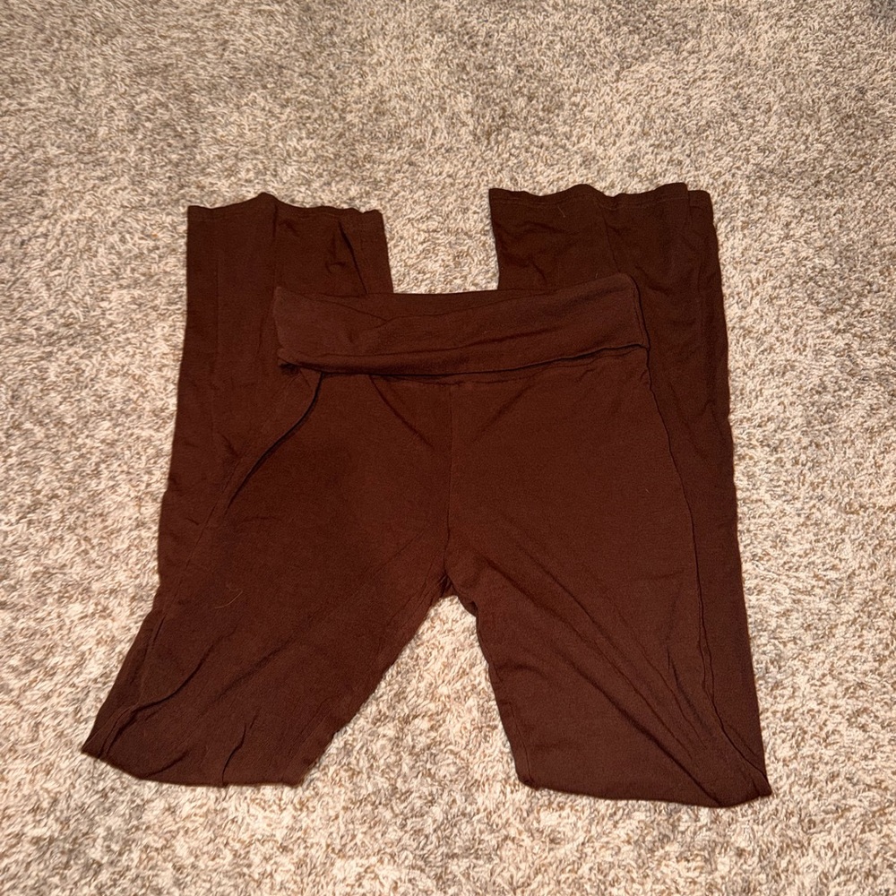rollover flared leggings